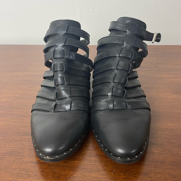 Steven By Steve Madden Leather Open Back Shoe Booties - Picture 2 of 7